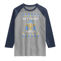 Ugly Sweater Hanukkah Raglan Shirt Not Today Santa Chanukah Jewish Festival Jew