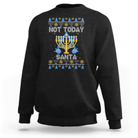 Ugly Hanukkah Sweatshirt Not Today Santa Chanukah Jewish Festival Jew Ugly Hanukkah - Wonder Print Shop