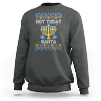 Ugly Hanukkah Sweatshirt Not Today Santa Chanukah Jewish Festival Jew Ugly Hanukkah - Wonder Print Shop