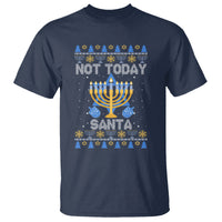 Ugly Hanukkah T Shirt Not Today Santa Chanukah Jewish Festival Jew Ugly Hanukkah - Wonder Print Shop