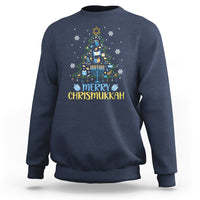 Christmas Hanukkah Sweatshirt Merry Christmukkah Jewish Christmas Tree Chanukah Hanukkah - Wonder Print Shop