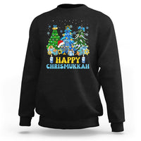 Christmas Hanukkah Sweatshirt Merry Christmukkah Jewish Christmas Trees Chanukah Hanukkah - Wonder Print Shop