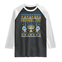 Funny Hanukkah Cat Raglan Shirt Meowzel Tov Chanukah Jewish Ugly Sweater Hanukkah