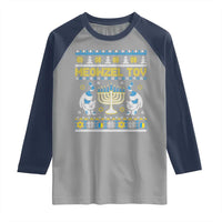 Funny Hanukkah Cat Raglan Shirt Meowzel Tov Chanukah Jewish Ugly Sweater Hanukkah