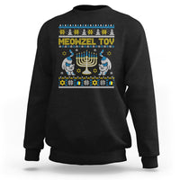 Hanukkah Cat Sweatshirt Meowzel Tov Funny Chanukah Jewish Cat Owner Ugly Hanukkah - Wonder Print Shop