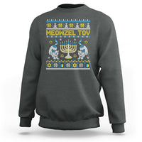 Hanukkah Cat Sweatshirt Meowzel Tov Funny Chanukah Jewish Cat Owner Ugly Hanukkah - Wonder Print Shop