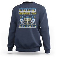 Hanukkah Cat Sweatshirt Meowzel Tov Funny Chanukah Jewish Cat Owner Ugly Hanukkah - Wonder Print Shop