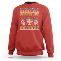 Hanukkah Cat Sweatshirt Meowzel Tov Funny Chanukah Jewish Cat Owner Ugly Hanukkah - Wonder Print Shop