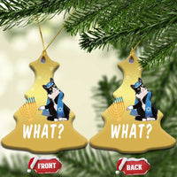 Funny Hanukkah Cat Christmas Ornament What Hanukcat Chanukah Jewish Festival - Wonder Print Shop
