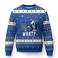 Funny Cat Hanukkah Ugly Sweater What Hanukcat Chanukah Jewish Festival - Wonder Print Shop