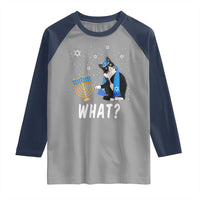 Funny Hanukkah Cat Raglan Shirt What Hanukcat Chanukah Jewish Festival