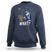 Hanukkah Cat Sweatshirt What Hanukkah Cat Funny Chanukah Jewish Women Girls Kids - Wonder Print Shop