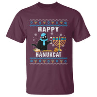 Hanukkah Cat T Shirt Happy Hanukcat Jewish Hanukkah Black Cat Menorah Chanukah - Wonder Print Shop
