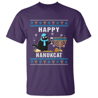 Hanukkah Cat T Shirt Happy Hanukcat Jewish Hanukkah Black Cat Menorah Chanukah - Wonder Print Shop
