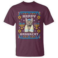 Hanukkah Cat T Shirt Happy Hanukcat Jewish Hanukkah Cat Menorah Ugly Chanukah - Wonder Print Shop