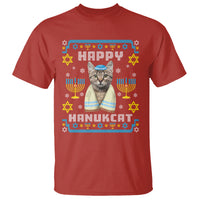 Hanukkah Cat T Shirt Happy Hanukcat Jewish Hanukkah Cat Menorah Ugly Chanukah - Wonder Print Shop