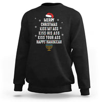 Merry Christmas Kiss My Ass His Ass Your Ass Happy Hanukkah Sweatshirt - Wonder Print Shop