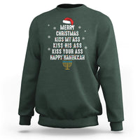 Merry Christmas Kiss My Ass His Ass Your Ass Happy Hanukkah Sweatshirt - Wonder Print Shop