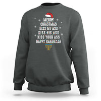 Merry Christmas Kiss My Ass His Ass Your Ass Happy Hanukkah Sweatshirt - Wonder Print Shop
