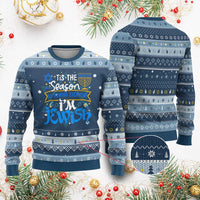 Funny Jewish Hanukkah Ugly Sweater Tis The Season To Remind Everyone Im Jewish - Wonder Print Shop