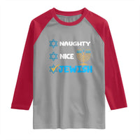 Funny Jewish Hanukkah Raglan Shirt Nice Naughty Jewish Menorah Hanukkiah Chanukah Ugly