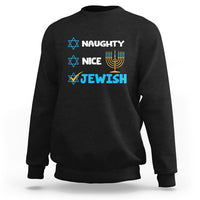 Nice Naughty Jewish Menorah Hanukkiah Chanukah Ugly Hanukkah Sweatshirt - Wonder Print Shop