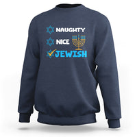 Nice Naughty Jewish Menorah Hanukkiah Chanukah Ugly Hanukkah Sweatshirt - Wonder Print Shop