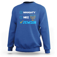 Nice Naughty Jewish Menorah Hanukkiah Chanukah Ugly Hanukkah Sweatshirt - Wonder Print Shop