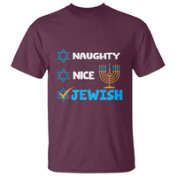 Nice Naughty Jewish Menorah Hanukkiah Chanukah Ugly Hanukkah T Shirt - Wonder Print Shop