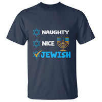 Nice Naughty Jewish Menorah Hanukkiah Chanukah Ugly Hanukkah T Shirt - Wonder Print Shop
