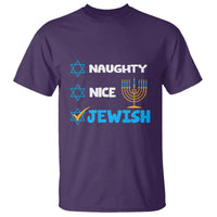 Nice Naughty Jewish Menorah Hanukkiah Chanukah Ugly Hanukkah T Shirt - Wonder Print Shop