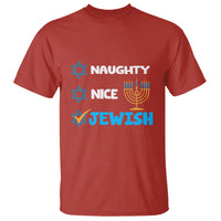 Nice Naughty Jewish Menorah Hanukkiah Chanukah Ugly Hanukkah T Shirt - Wonder Print Shop