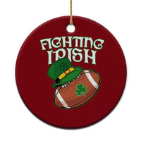 Fighting Irish Ceramic Ornament Football Shamrock St Patricks Spirit Classic Vintage - Wonder Print Shop