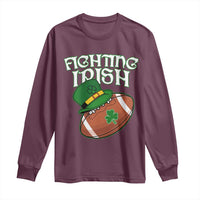 Fighting Irish Long Sleeve Shirt Football Shamrock St Patricks Spirit Classic Vintage