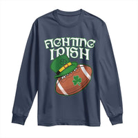Fighting Irish Long Sleeve Shirt Football Shamrock St Patricks Spirit Classic Vintage