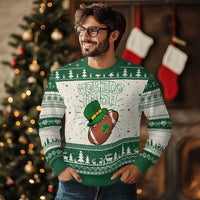 Fighting Irish Knitted Sweatshirt Football Shamrock St Patricks Spirit Classic Vintage