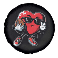Valentines Day Heart Playing Football Spare Tire Cover Cute Gift for Sports Lovers