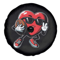 Valentines Day Heart Playing Football Spare Tire Cover Cute Gift for Sports Lovers