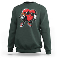 Valentines Day Heart Playing Football Sweatshirt Cute Gift for Sports Lovers