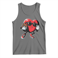Valentines Day Heart Playing Football Tank Top Cute Gift for Sports Lovers
