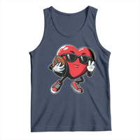 Valentines Day Heart Playing Football Tank Top Cute Gift for Sports Lovers