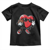 Valentines Day Heart Playing Football Toddler T Shirt Cute Gift for Sports Lovers