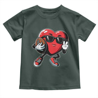 Valentines Day Heart Playing Football Toddler T Shirt Cute Gift for Sports Lovers