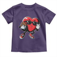 Valentines Day Heart Playing Football Toddler T Shirt Cute Gift for Sports Lovers