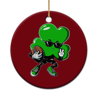 St Patricks Day Shamrock Playing Football Ceramic Ornament Cute Gift for Sports Lovers - Wonder Print Shop