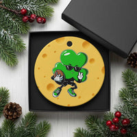 St Patricks Day Shamrock Playing Football Ceramic Ornament Cute Gift for Sports Lovers - Wonder Print Shop