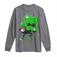 St Patricks Day Shamrock Playing Football Long Sleeve Shirt Cute Gift for Sports Lovers