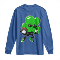 St Patricks Day Shamrock Playing Football Long Sleeve Shirt Cute Gift for Sports Lovers