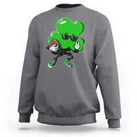 St Patricks Day Shamrock Playing Football Sweatshirt Cute Gift for Sports Lovers