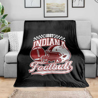 Indiana Pride Football Lover Throw Blanket Retro IN for Sport Fans